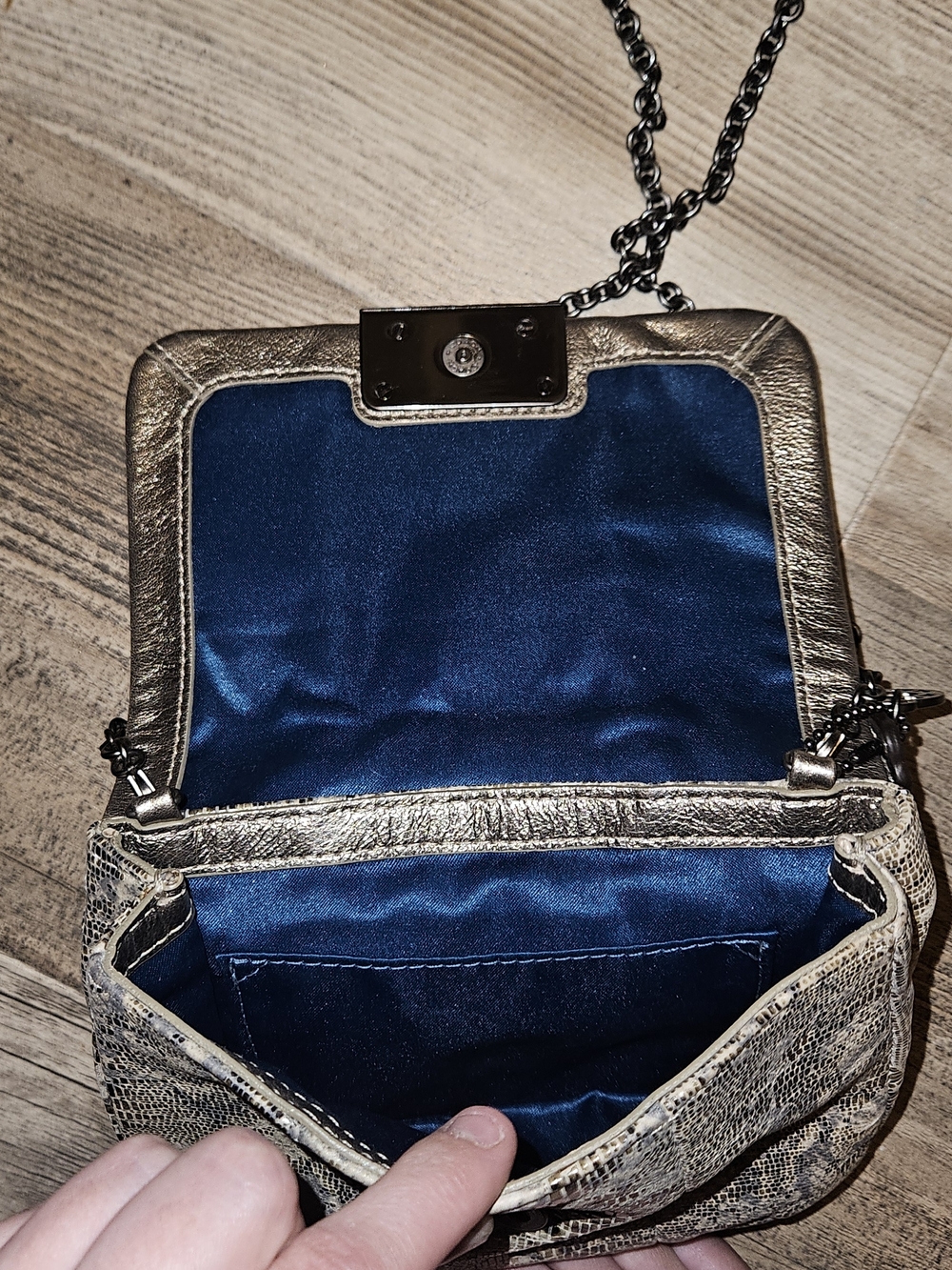 Coach Snake-Print Crossbody in Neutral Taupe and Black Hardware - Picture 3 of 3